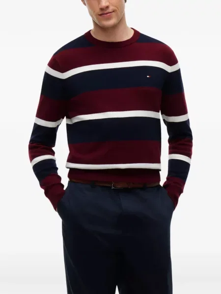 Pulover Tommy Hilfiger cu decolteu rotund roșu