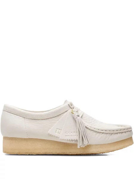 Pantofi loafer Clarks Originals din nubuc alb
