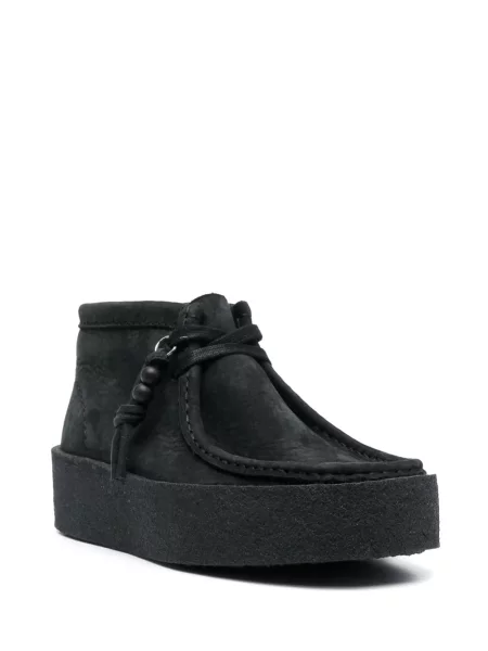 Cizme scurte Clarks cu șireturi din piele de căprioară negru