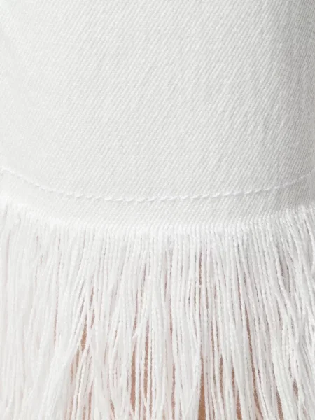 Blugi Chloé cu franjuri alb