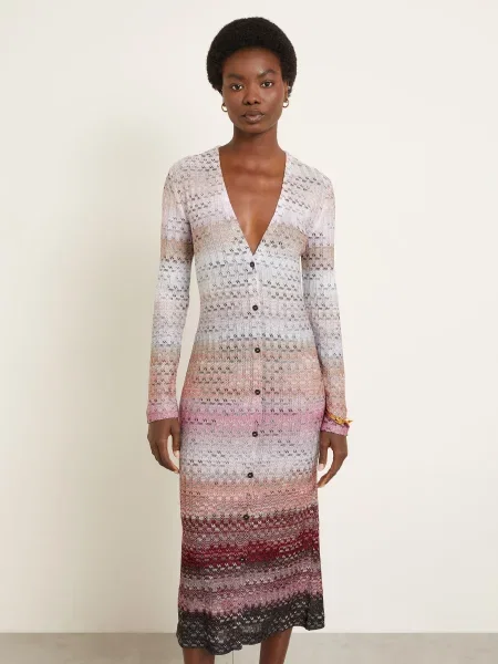 Missoni Sukienka Z Dzianiny Z Błyszczącą Przędzą rosa różowa