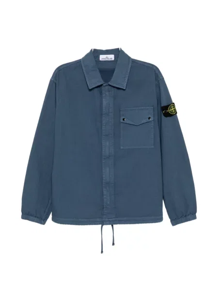 Cămașă Stone Island cu model herringbone cu strasuri albastru
