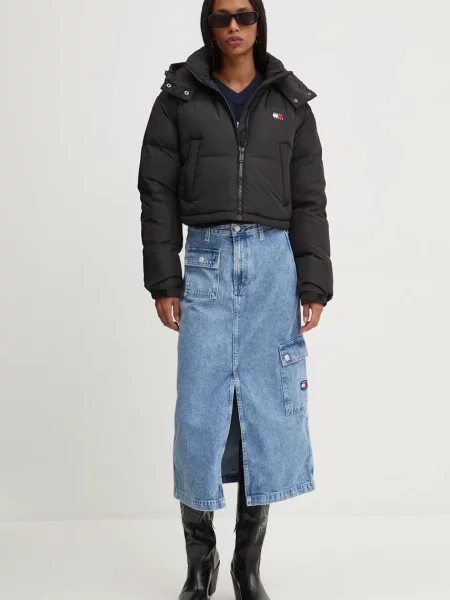 Tommy Jeans péřová bunda černá