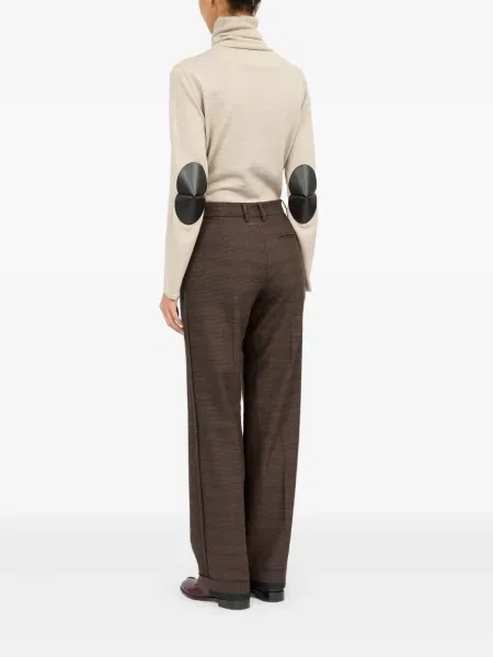 Pantaloni Mm6 Maison Margiela în carouri maro