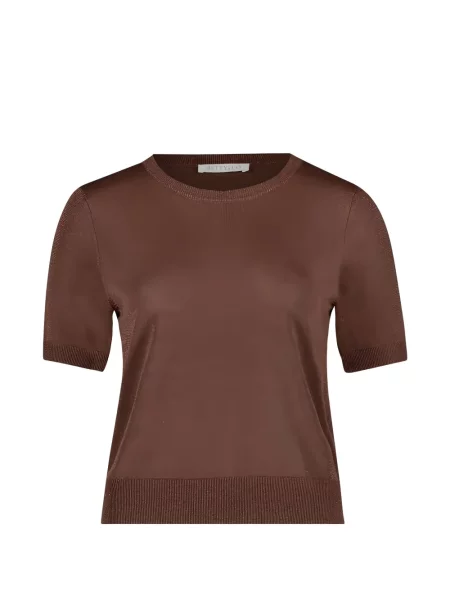 Scurt tricou Betty & Co cu decolteu rotund maro