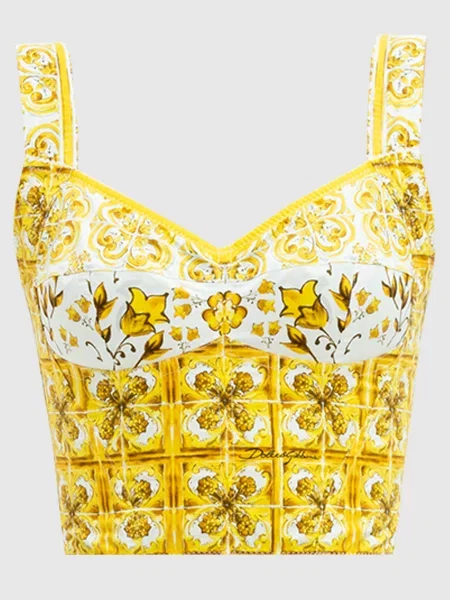 Топ-бюстьє в принт Майоліка Dolce&gabbana білий