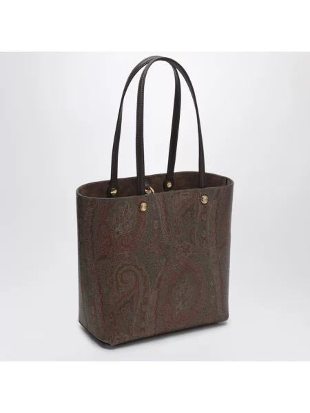 Shopperka Etro skórzana brązowa