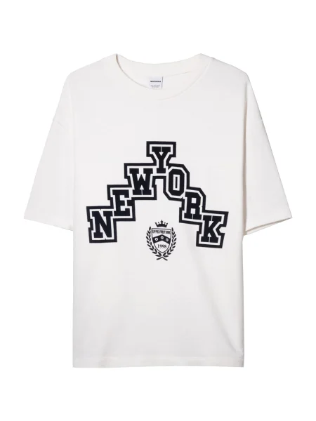 Bershka Majica črna bela