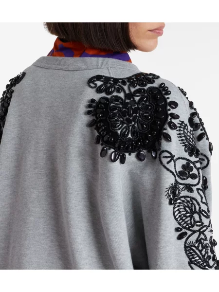 Hanorac Dries Van Noten din jerseu gri