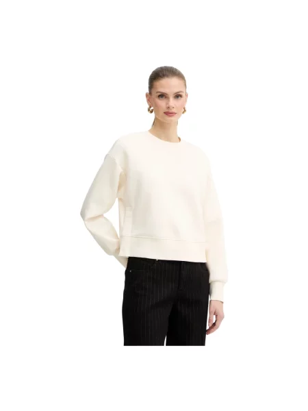 Bluza Armani Exchange z okrągłym dekoltem beżowa