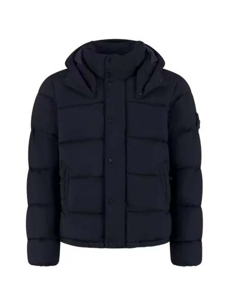 Vlněná péřová bunda Stone Island s kamínky modrá