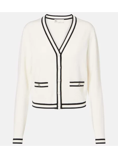Cardigan Tory Burch de lână alb