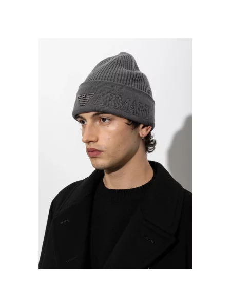 Czapka Emporio Armani wełniana szara