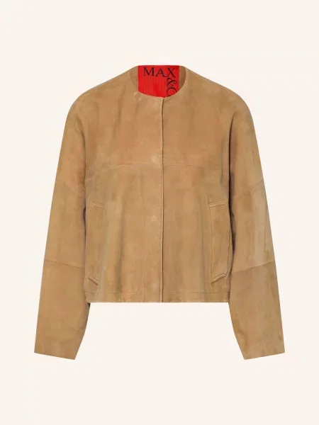 Max & Co. Kožená Bunda Curva velbloudí