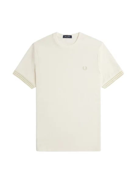 Koszulka Fred Perry w paski z paskiem biała