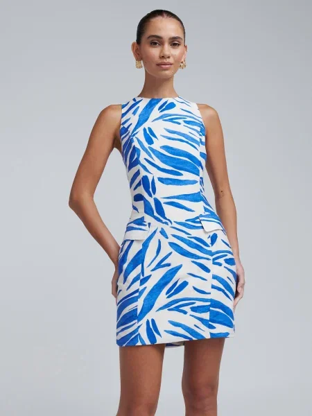 BWLDR Šaty Shann / šedobiela modrá