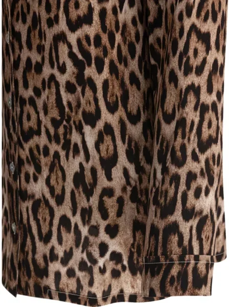 Bluză Sleep No More cu imagine cu model leopard maro