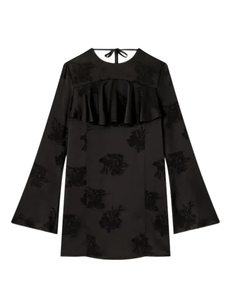 Rochie mini Ganni cu model floral cu imagine de costum negru