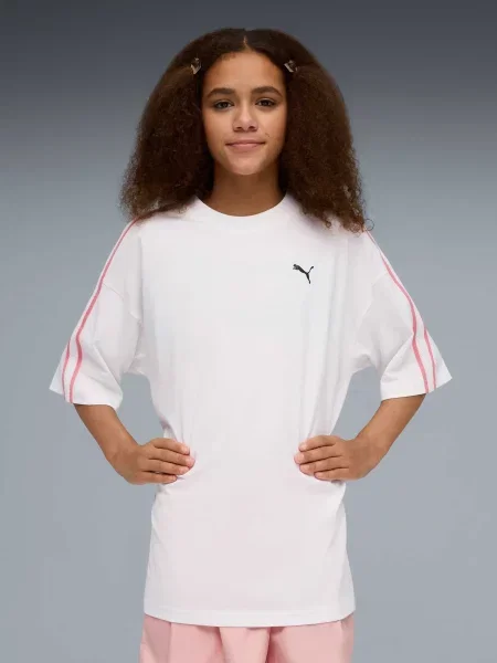 Дитяча Футболка PUMA Oversized Graphic Tee комбінований верх білий