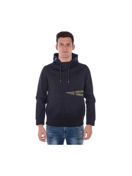 Bluza z kapturem Emporio Armani z kapturem czarna