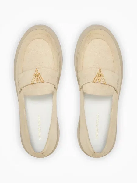 Замшевые мокасины Vanda Novak на платформе бежевые