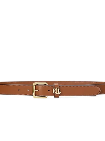 Curea Lauren Ralph Lauren din piele cu autograf maro