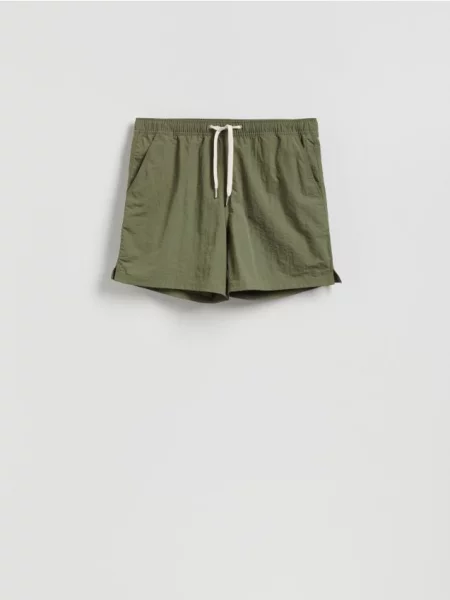 Reserved Pantaloni scurți pentru plajă uni verde-oliv deschis verde
