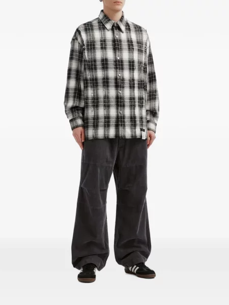 Pantaloni Izzue de catifea cord gri