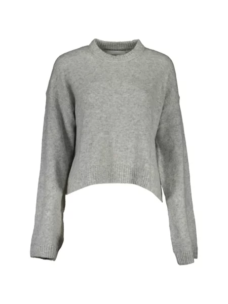 Kerek nyakú szvetter Calvin Klein szürke