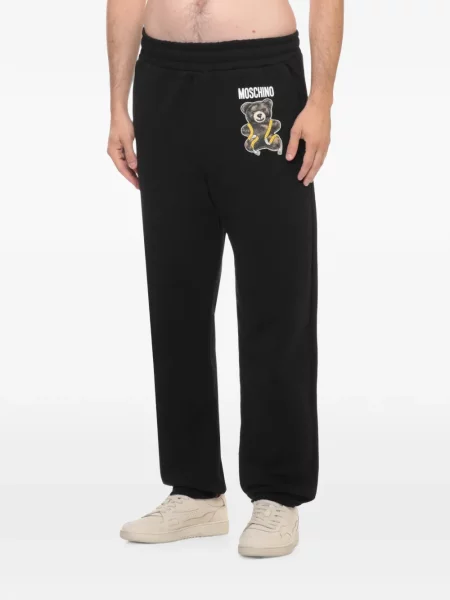 Ursuleț de pluș pantaloni Moschino cu imagine alergare negru
