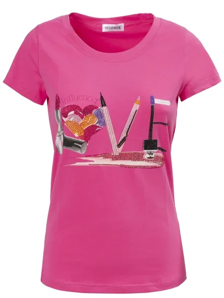Influencer Tričko Love mix barev pink