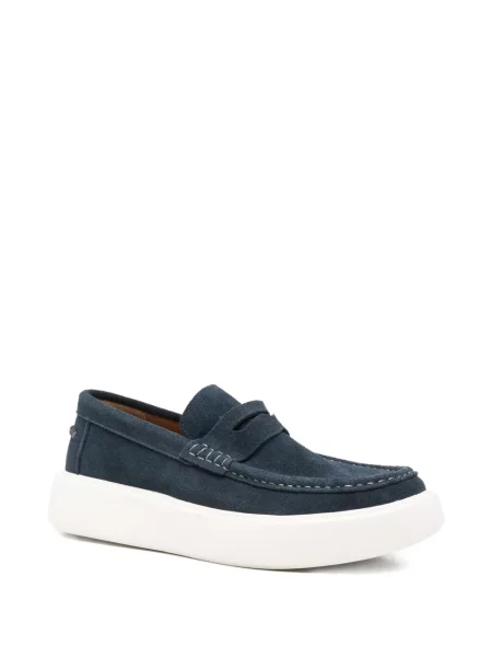 Pantofi loafer Sergio Moretti Firenze din piele de căprioară albastru
