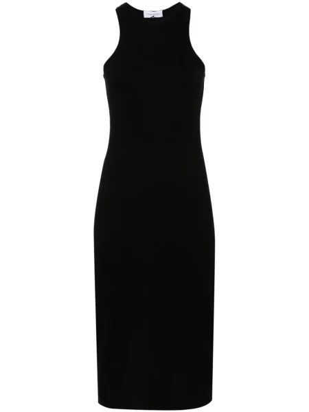 Sukienka midi Ioana Ciolacu do kolan garniturowa prążkowana czarna