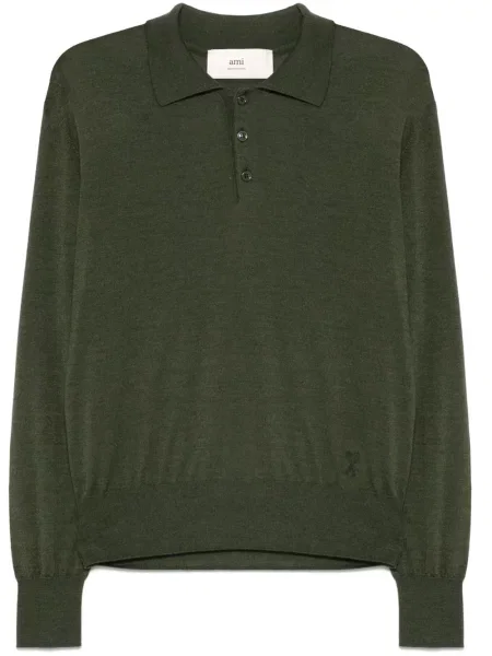 Polo Ami Paris tricotate verde