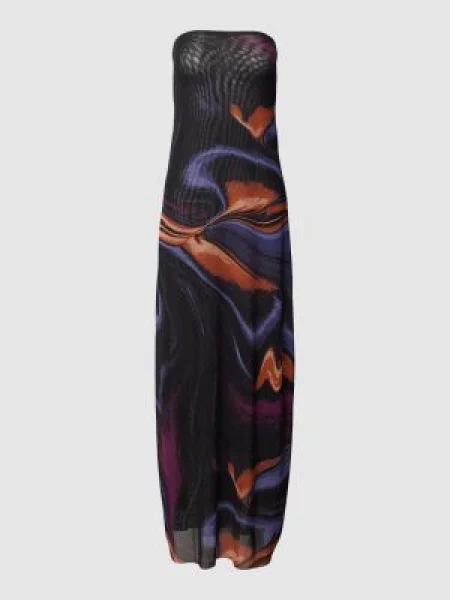 Długa sukienka o kroju bez ramiączek ze wzorem na całej powierzchni Gina Tricot