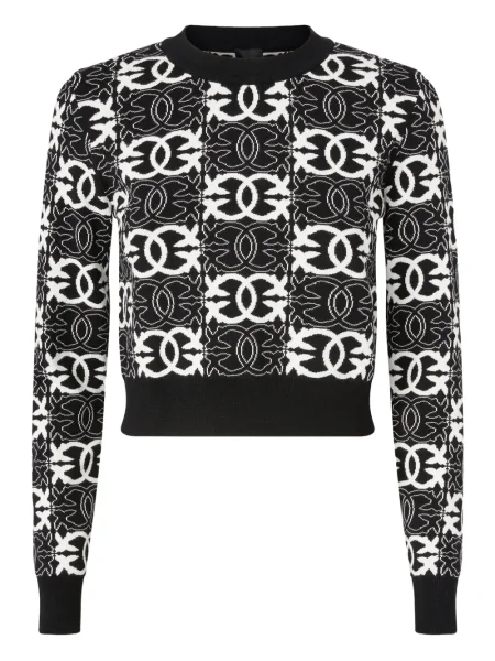 Pulover Pinko cu imprimeu geometric negru