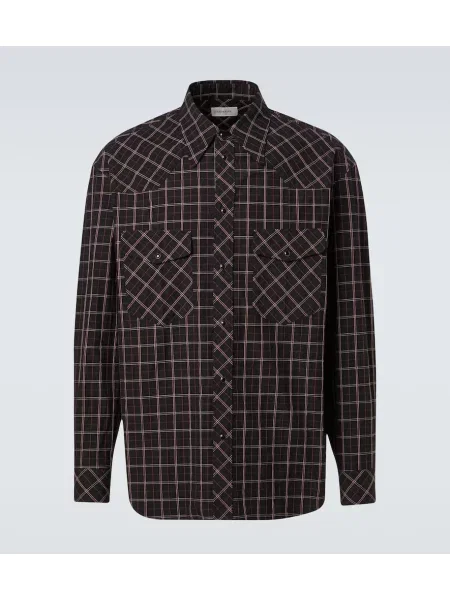 Kostkovaná košile Lemaire černá