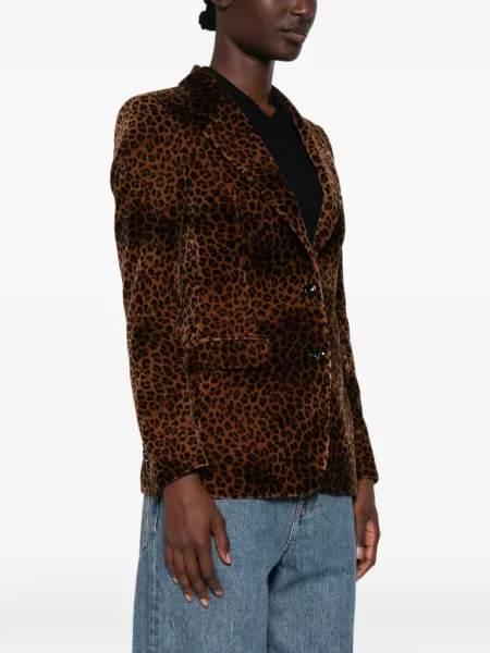 Sacou Tagliatore cu imagine cu model leopard maro