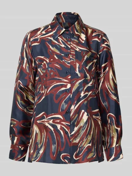 Bluzka koszulowa o kroju regular fit z czystego jedwabiu model ‘RIVE’ Weekend Max Mara