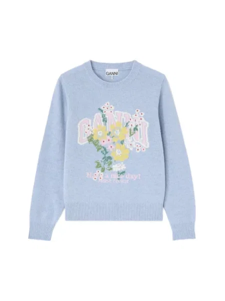 Sweter Ganni niebieski