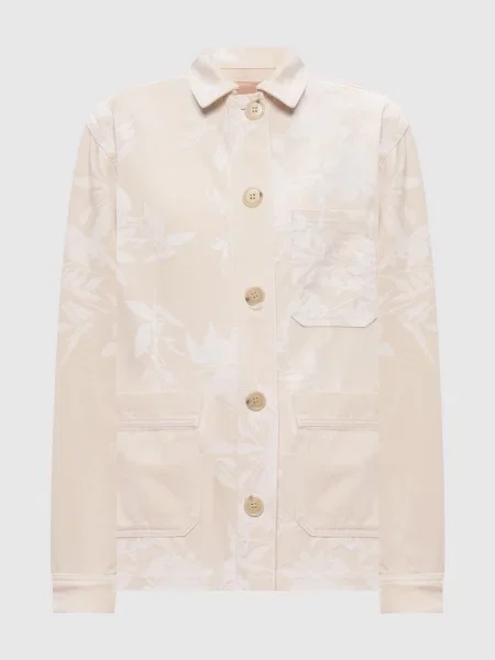 Джинсова куртка в квітковий принт Twinset бежева