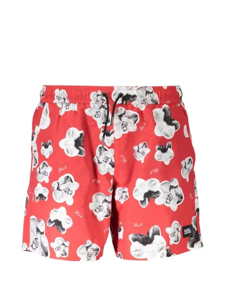 Slip de baie Karl Lagerfeld cu model floral cu imagine roșu