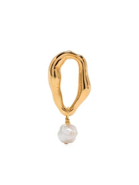 Cercei Forte_forte cu perle auriu