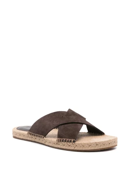 Zomšinės slip on espadrilės Zegna ruda