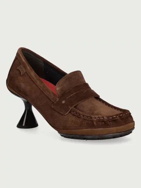 Pantofi cu toc Camper din piele maro