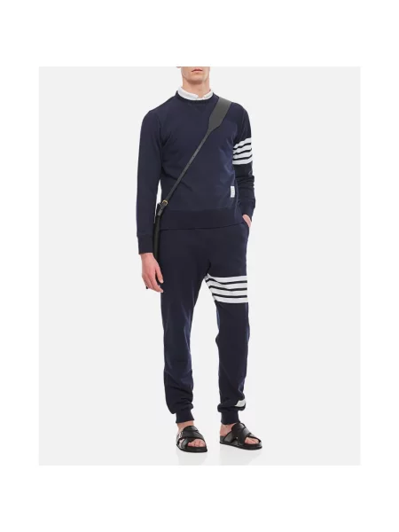 Bluza Thom Browne z paskiem niebieska