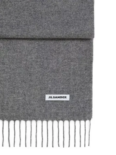 Fular Jil Sander cu franjuri gri
