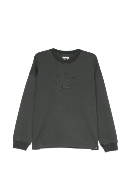 Lung tricou sport Sport B. By Agnès B. cu broderie gri