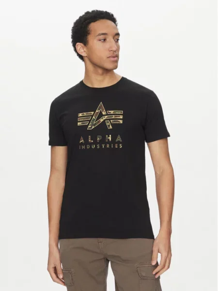 Alpha Industries Marškinėliai Camo Puff Regular Fit juoda