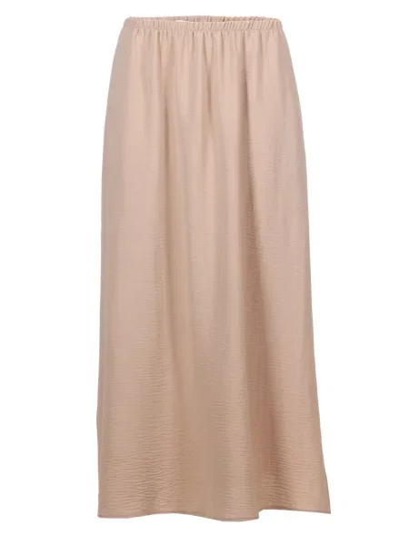 Лляна Спідниця міді LadyLike бежевий
